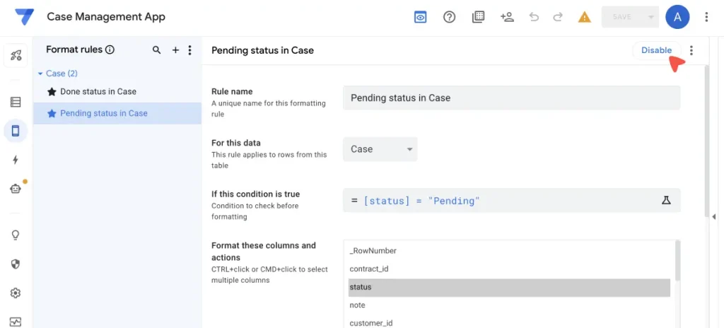 ปิดหรือลดการใช้ Virtual Column , Format rules หรือ Bot ที่ไม่ได้ใช้แล้วใน AppSheet