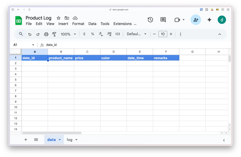 เตรียมไฟล์ Google Sheet สำหรับทำ Project AppSheet
