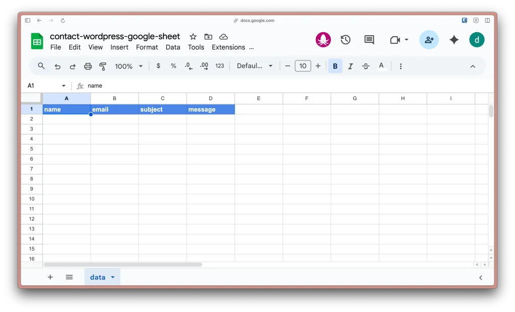 ตัวอย่างไฟล์ Google Sheet ที่ใช้ใน Project นี้