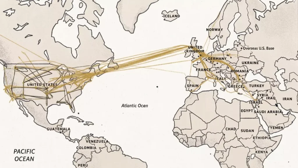 เครื่องบินเติมน้ำมันของสหรัฐฯ ที่ปกติบินวนอยู่แค่ในอเมริกาและยุโรป เริ่มทยอยข้ามมหาสมุทรเข้าสู่ตะวันออกกลาง